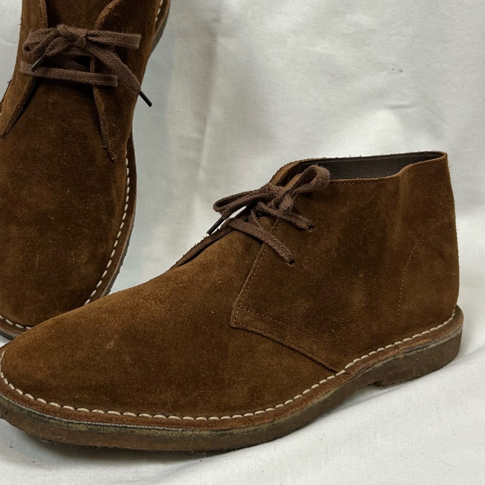 J CREW Macalister Chukka Suede Boots Mens 10 Cognac Suede Casual Made In Italy - Picture 9 of 12